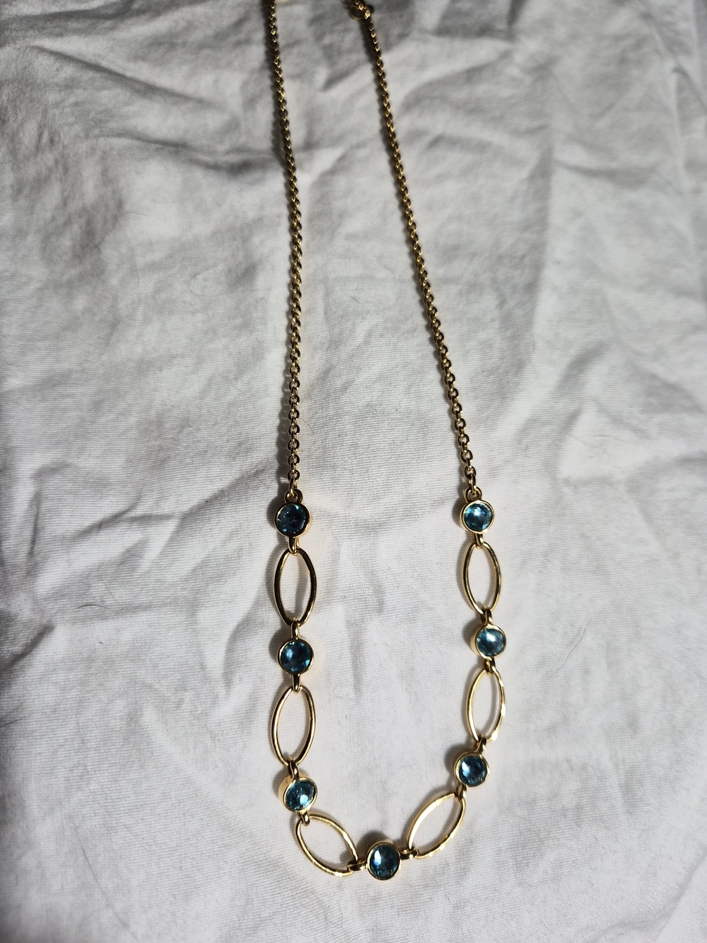 Touchstone Crystal Gold-Tone Necklace with Blue Stones